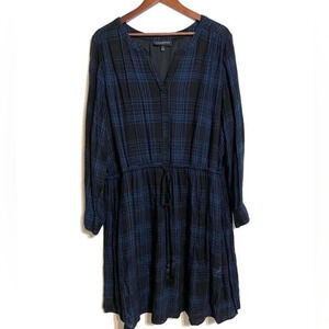 Lane Bryant Blue and Black Plaid Lined Dress / Tunic